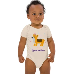 Outlet Personalised Custom Text - Baby Bodysuit - London Doodles - Royal Corgi Kids Clothing | Children & Baby Clothing