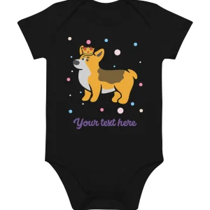 Outlet Personalised Custom Text - Baby Bodysuit - London Doodles - Royal Corgi Kids Clothing | Children & Baby Clothing
