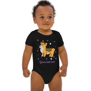 Outlet Personalised Custom Text - Baby Bodysuit - London Doodles - Royal Corgi Kids Clothing | Children & Baby Clothing