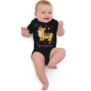 Outlet Personalised Custom Text - Baby Bodysuit - London Doodles - Royal Corgi Kids Clothing | Children & Baby Clothing