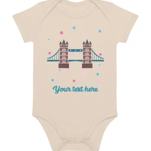 Cheap Personalised Custom Text - Baby Bodysuit - London Doodles - Tower Bridge Kids Clothing | Children & Baby Clothing