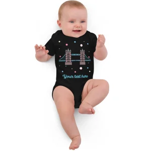 Cheap Personalised Custom Text - Baby Bodysuit - London Doodles - Tower Bridge Kids Clothing | Children & Baby Clothing