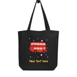 Fashion Personalised Custom Text - Eco Tote Bag - London Doodles - Bus Bags | London Gifts