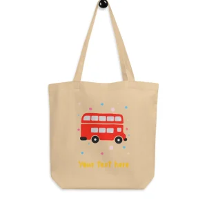 Fashion Personalised Custom Text - Eco Tote Bag - London Doodles - Bus Bags | London Gifts