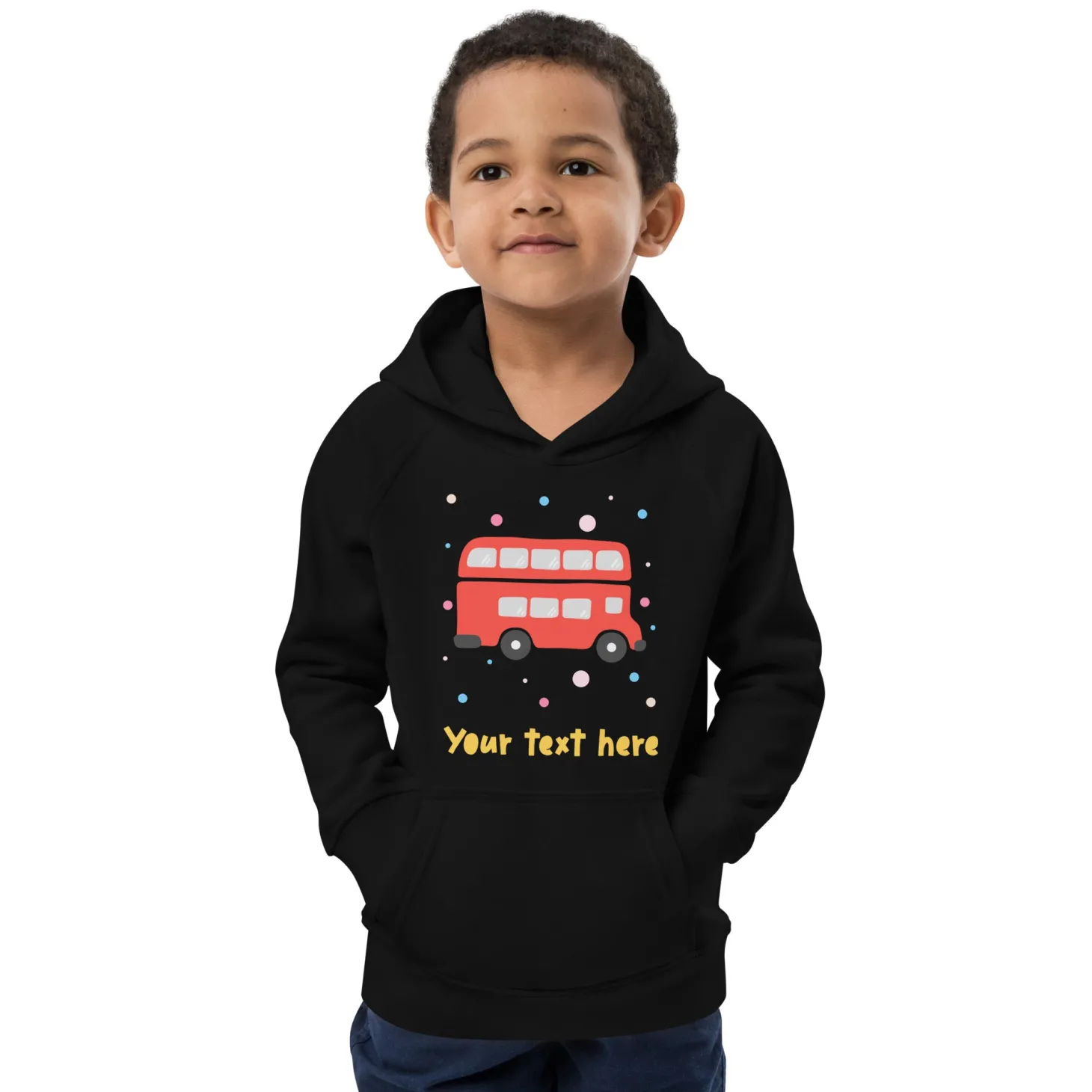 personalised_custom_text__kids_eco_hoodie__london_doodles__bus_2.webp Fashion Personalised Custom Text - Kids Eco Hoodie - London Doodles - Bus Kids Clothing | Children & Baby Clothing