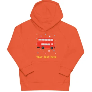 Fashion Personalised Custom Text - Kids Eco Hoodie - London Doodles - Bus Kids Clothing | Children & Baby Clothing