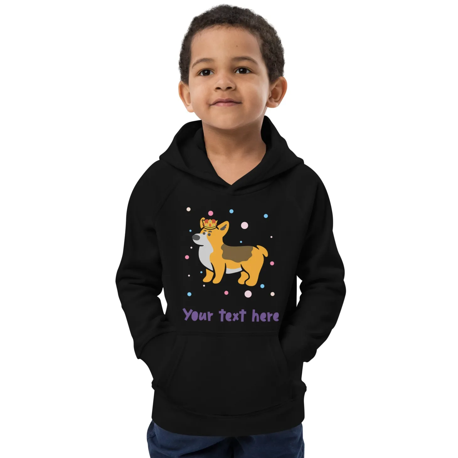 personalised_custom_text__kids_eco_hoodie__london_doodles__royal_corgi_2.webp Cheap Personalised Custom Text - Kids Eco Hoodie - London Doodles - Royal Corgi Kids Clothing | Children & Baby Clothing