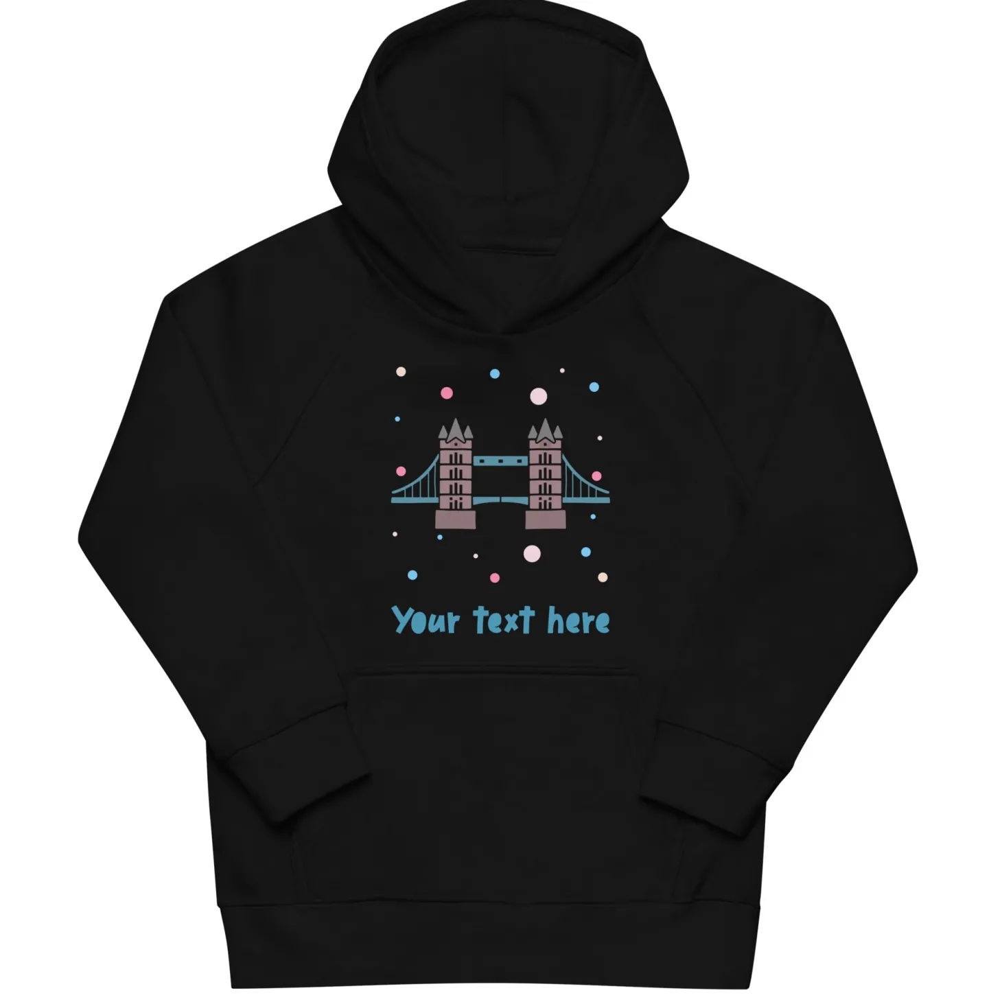 personalised_custom_text__kids_eco_hoodie__london_doodles__tower_bridge_0.webp Fashion Personalised Custom Text - Kids Eco Hoodie - London Doodles - Tower Bridge Kids Clothing | Children & Baby Clothing