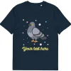 Fashion Personalised Custom Text - Organic Cotton Adults Unisex T-Shirt - London Doodles - Pigeon Clothing | London Gifts
