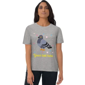 Fashion Personalised Custom Text - Organic Cotton Adults Unisex T-Shirt - London Doodles - Pigeon Clothing | London Gifts