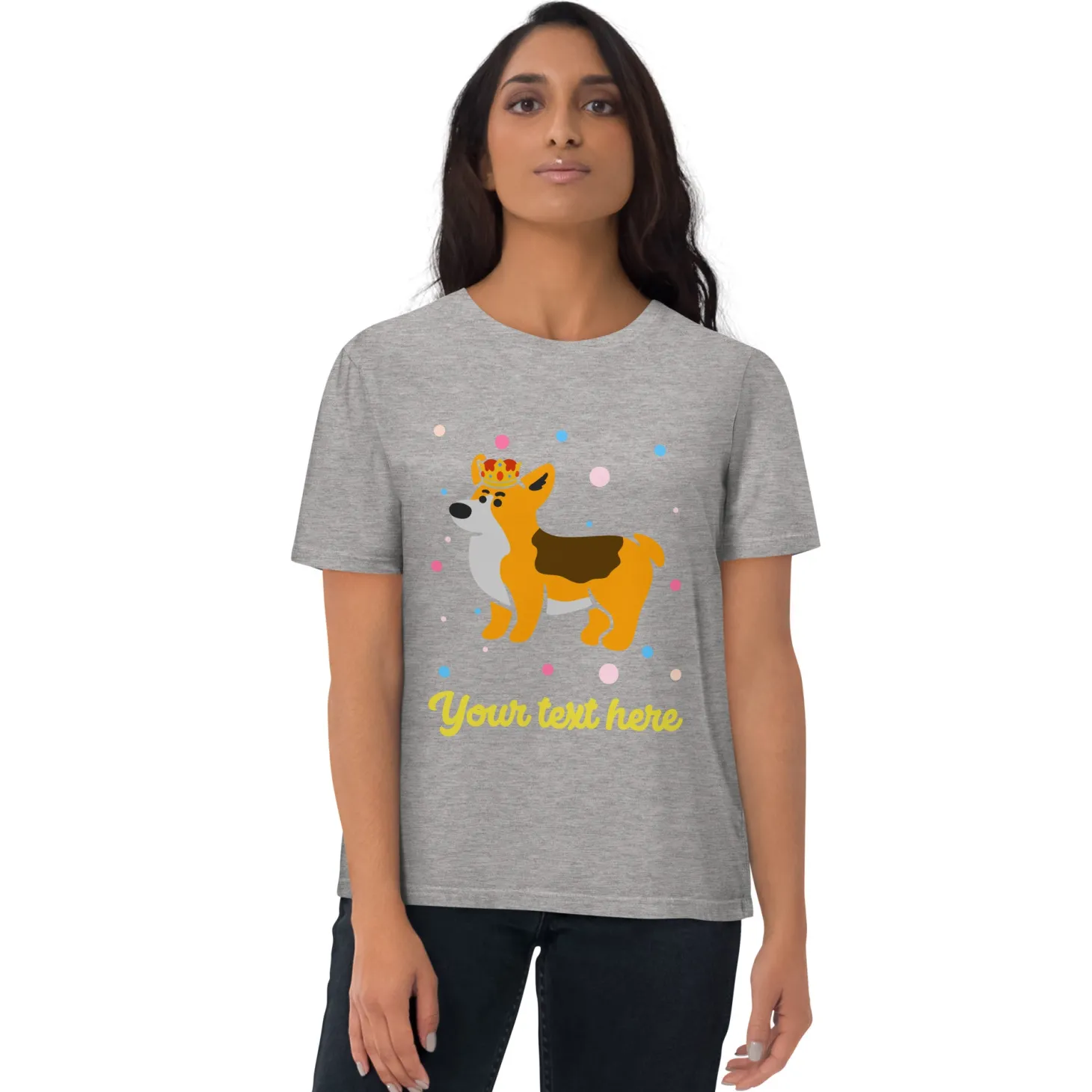 personalised_custom_text__organic_cotton_adults_unisex_tshirt__london_doodles__royal_corgi_8.webp New Personalised Custom Text - Organic Cotton Adults Unisex T-Shirt - London Doodles - Royal Corgi Clothing | London Gifts