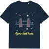 New Personalised Custom Text - Organic Cotton Adults Unisex T-Shirt - London Doodles - Tower Bridge Clothing | Tower Bridge Gifts