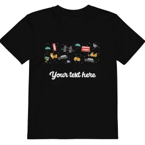Flash Sale Personalised Custom Text - Organic Cotton Kids T-Shirt - London Doodles Kids Clothing | Children & Baby Clothing