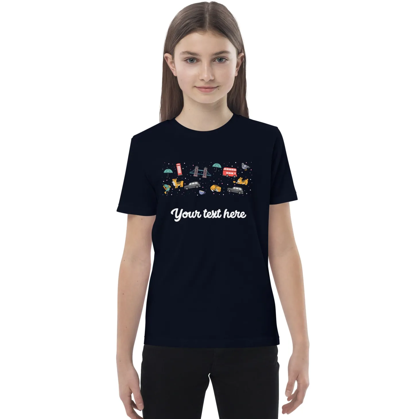 personalised_custom_text__organic_cotton_kids_tshirt__london_doodles_5.webp Flash Sale Personalised Custom Text - Organic Cotton Kids T-Shirt - London Doodles Kids Clothing | Children & Baby Clothing