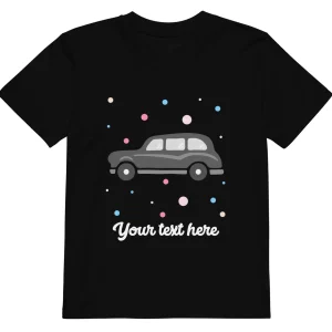 Best Personalised Custom Text - Organic Cotton Kids T-Shirt - London Doodles - Taxi Kids Clothing | Children & Baby Clothing