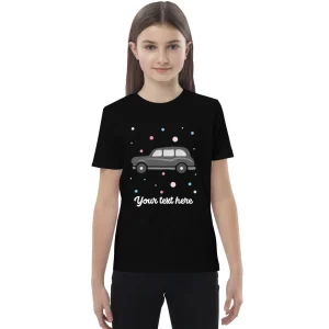 Best Personalised Custom Text - Organic Cotton Kids T-Shirt - London Doodles - Taxi Kids Clothing | Children & Baby Clothing