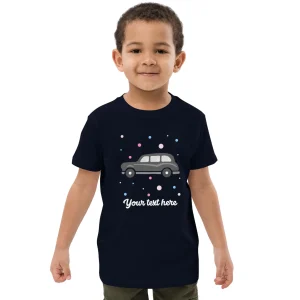 Best Personalised Custom Text - Organic Cotton Kids T-Shirt - London Doodles - Taxi Kids Clothing | Children & Baby Clothing