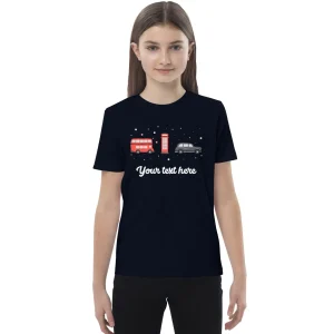 Cheap Personalised Custom Text - Organic Cotton Kids T-Shirt - London Doodles - Bus / Telephone / Taxi Kids Clothing | Children & Baby Clothing