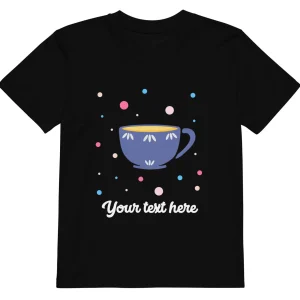 Store Personalised Custom Text - Organic Cotton Kids T-Shirt - London Doodles - Cup Of Tea Kids Clothing | Children & Baby Clothing