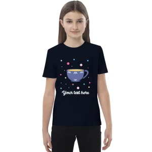 Store Personalised Custom Text - Organic Cotton Kids T-Shirt - London Doodles - Cup Of Tea Kids Clothing | Children & Baby Clothing