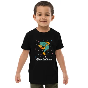 Clearance Personalised Custom Text - Organic Cotton Kids T-Shirt - London Doodles - Fish & Chips Kids Clothing | Children & Baby Clothing