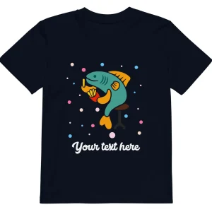 Clearance Personalised Custom Text - Organic Cotton Kids T-Shirt - London Doodles - Fish & Chips Kids Clothing | Children & Baby Clothing