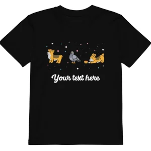 Discount Personalised Custom Text - Organic Cotton Kids T-Shirt - London Doodles - Pigeons & Corgis Kids Clothing | Children & Baby Clothing