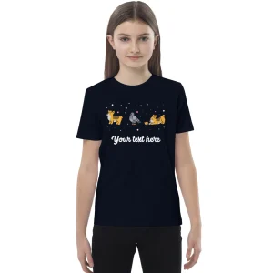 Discount Personalised Custom Text - Organic Cotton Kids T-Shirt - London Doodles - Pigeons & Corgis Kids Clothing | Children & Baby Clothing