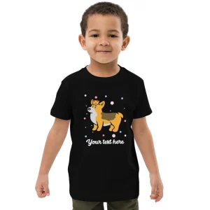 Hot Personalised Custom Text - Organic Cotton Kids T-Shirt - London Doodles - Royal Corgi Kids Clothing | Children & Baby Clothing