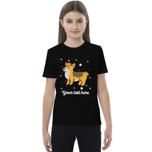 Hot Personalised Custom Text - Organic Cotton Kids T-Shirt - London Doodles - Royal Corgi Kids Clothing | Children & Baby Clothing