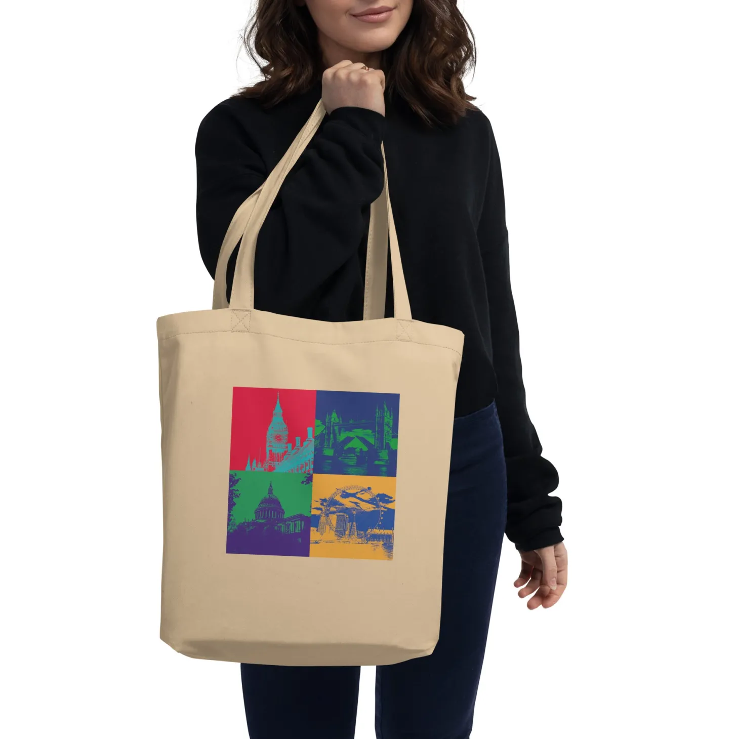 pop_art_london__eco_tote_bag_2.webp Hot Pop Art London - Eco Tote Bag Bags | London Gifts