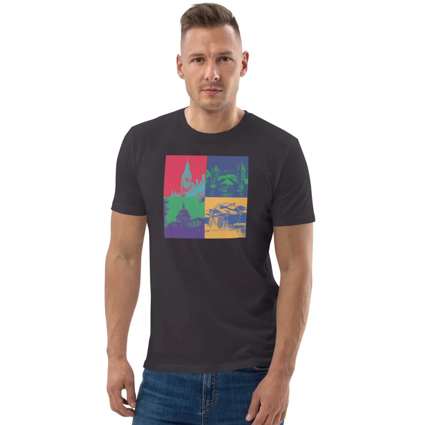 pop_art_london__organic_cotton_tshirt_5.webp Best Sale Pop Art London - Organic Cotton T-Shirt Clothing | London Gifts