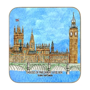 New - Magnetic Coaster - Houses Of Parliament & Big Ben Coasters | Magnets