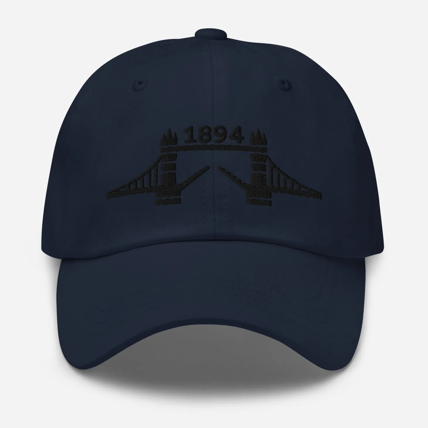 tower_bridge__black_thread_embroidered_baseball_cap_5.webp Discount 1894 Tower Bridge - Thread Embroidered Baseball Cap Clothing | Tower Bridge Gifts