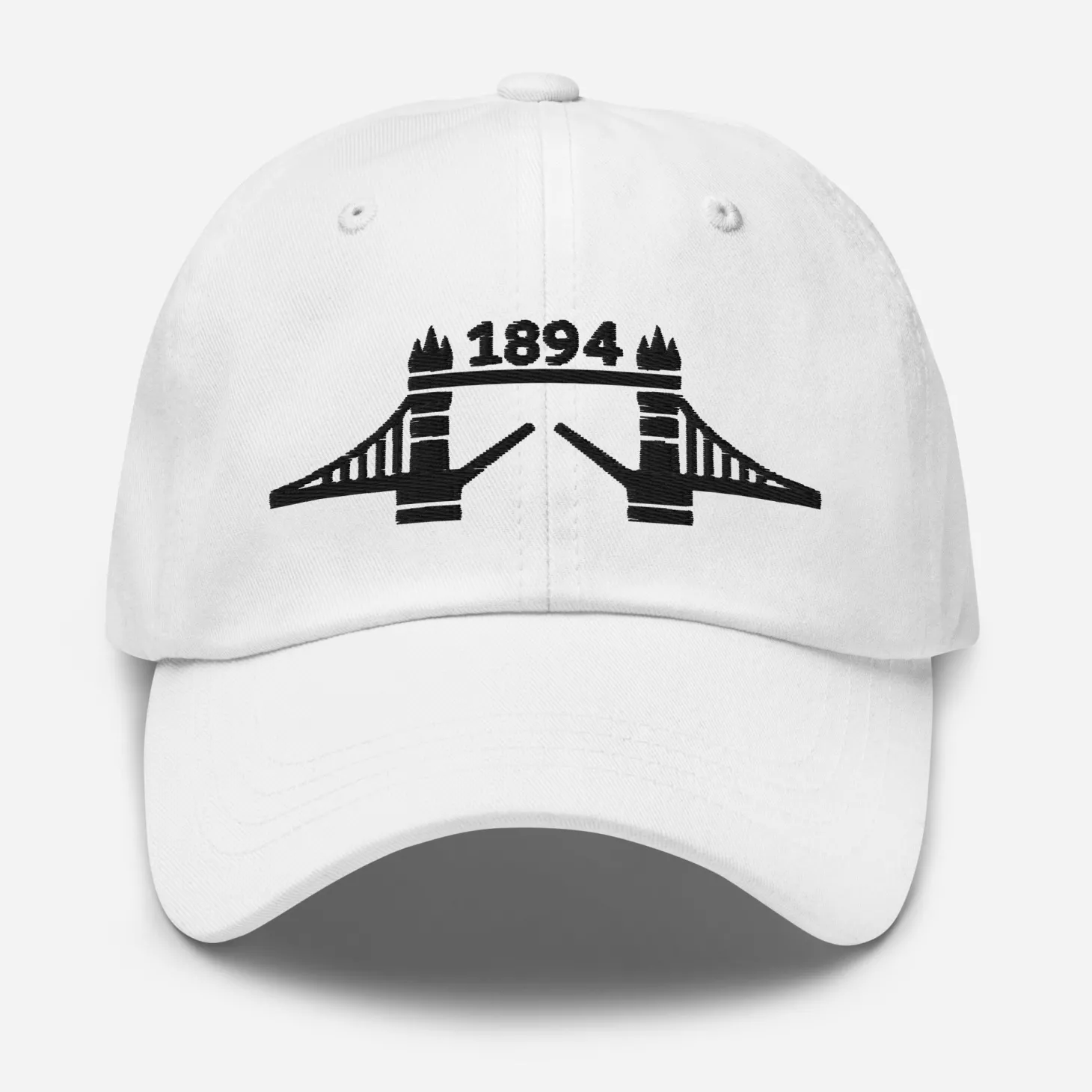 tower_bridge__black_thread_embroidered_baseball_cap_9.webp Discount 1894 Tower Bridge - Thread Embroidered Baseball Cap Clothing | Tower Bridge Gifts