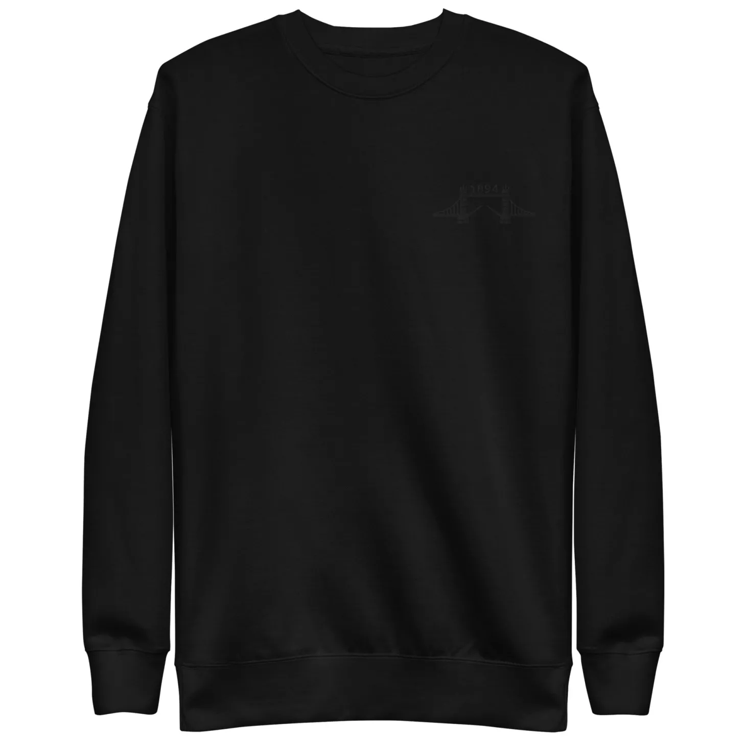 tower_bridge__black_thread_embroidered_unisex_premium_sweatshirt_1.webp Cheap 1894 Tower Bridge - Thread Embroidered Unisex Premium Sweatshirt Clothing | Tower Bridge Gifts