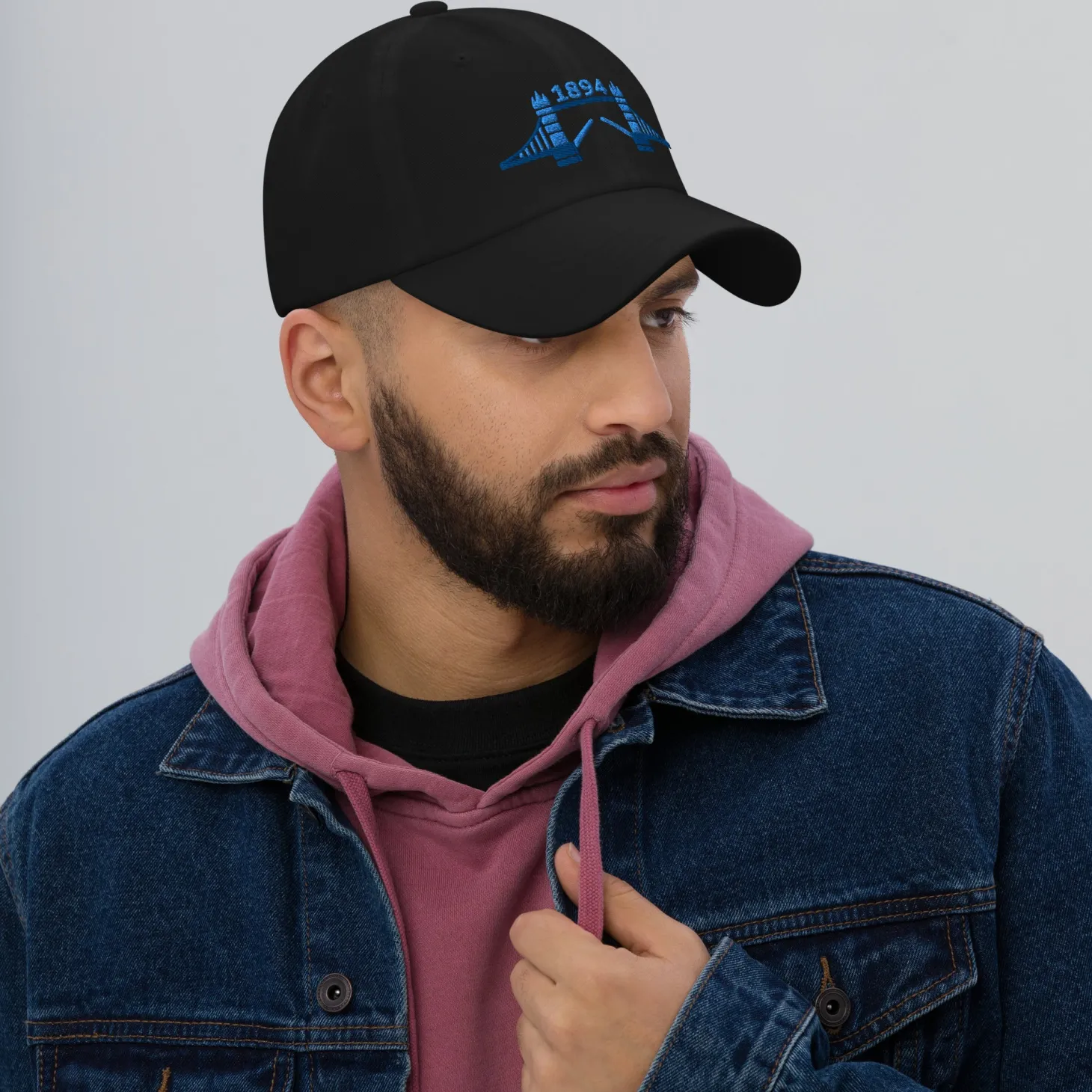 tower_bridge__blue_thread_embroidered_baseball_cap_1.webp Outlet 1894 Tower Bridge - Blue Thread Embroidered Baseball Cap Clothing | Tower Bridge Gifts