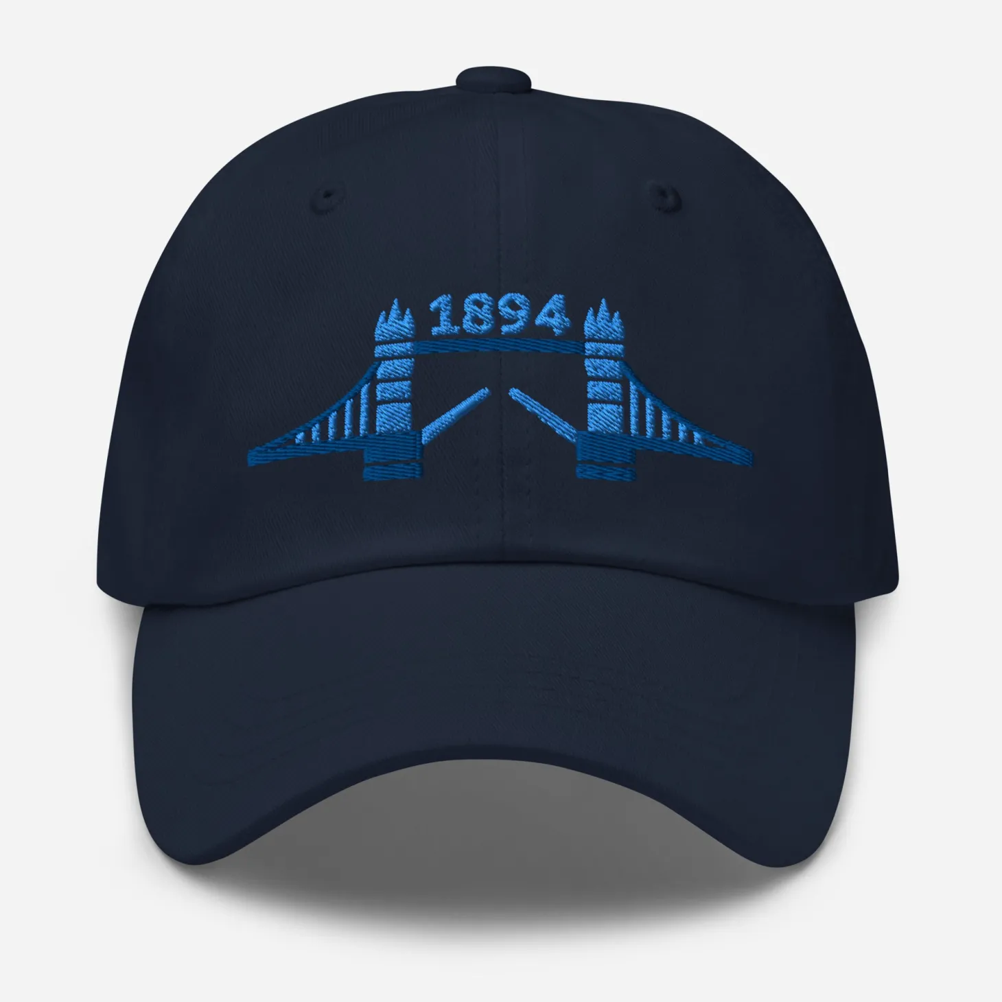 tower_bridge__blue_thread_embroidered_baseball_cap_3.webp Outlet 1894 Tower Bridge - Blue Thread Embroidered Baseball Cap Clothing | Tower Bridge Gifts