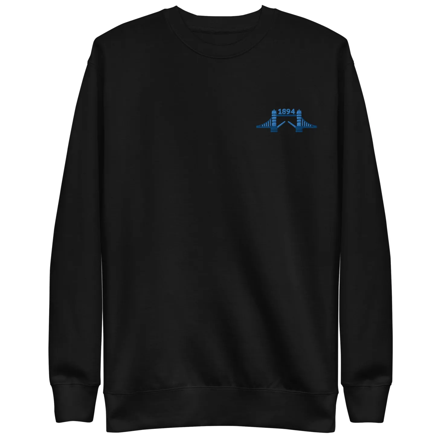 tower_bridge__blue_thread_embroidered_unisex_premium_sweatshirt_0.webp Discount 1894 Tower Bridge - Blue Thread Embroidered Unisex Premium Sweatshirt Clothing | Tower Bridge Gifts