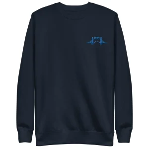 Discount 1894 Tower Bridge - Blue Thread Embroidered Unisex Premium Sweatshirt Clothing | Tower Bridge Gifts
