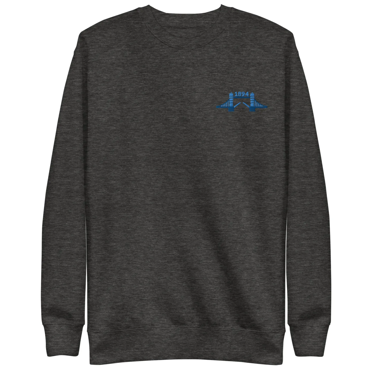 tower_bridge__blue_thread_embroidered_unisex_premium_sweatshirt_2.webp Discount 1894 Tower Bridge - Blue Thread Embroidered Unisex Premium Sweatshirt Clothing | Tower Bridge Gifts