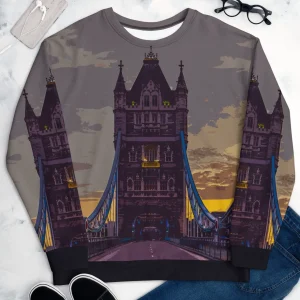 Sale Tower Bridge at Dawn - All Over Print - Sweatshirt Clothing | Tower Bridge Gifts