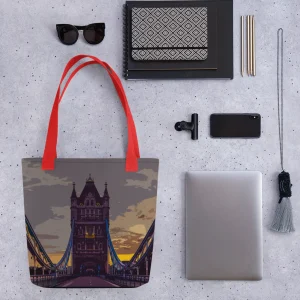 Store Tower Bridge at Dawn - All Over Print - Tote Bag Bags | Tower Bridge Gifts