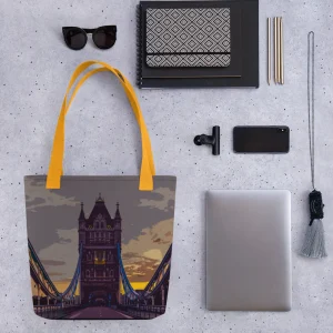 Store Tower Bridge at Dawn - All Over Print - Tote Bag Bags | Tower Bridge Gifts