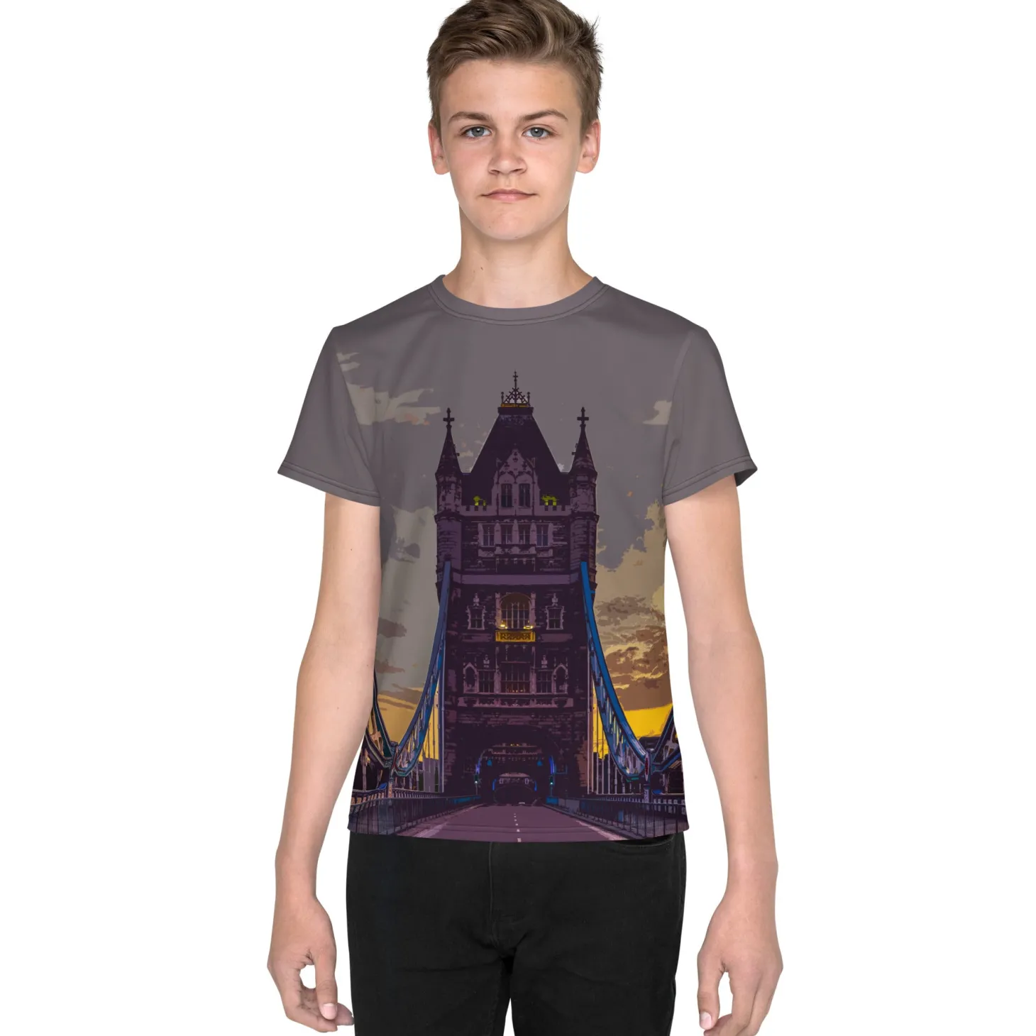 tower_bridge_at_dawn__all_over_print__youth_tshirt_0.webp Hot Tower Bridge at Dawn - All Over Print - Youth T-Shirt Kids Clothing | Children & Baby Clothing