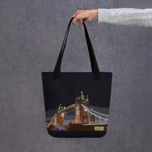Flash Sale Tower Bridge at Night - All Over Print - Tote Bag Bags | Tower Bridge Gifts