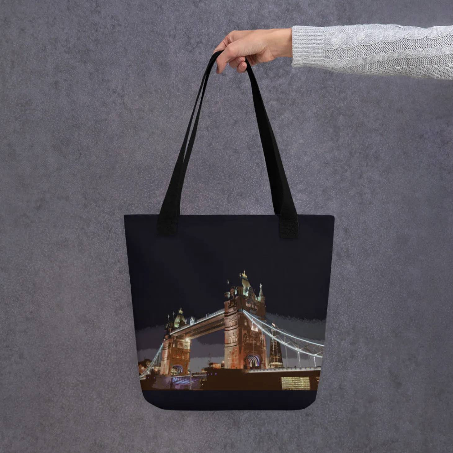 tower_bridge_at_night__all_over_print__tote_bag_0.webp Flash Sale Tower Bridge at Night - All Over Print - Tote Bag Bags | Tower Bridge Gifts