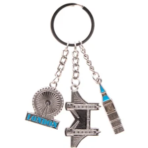 Cheap Tower Bridge, Big Ben and London Eye Metal Dangle Keyring Keyrings | Tower Bridge Gifts