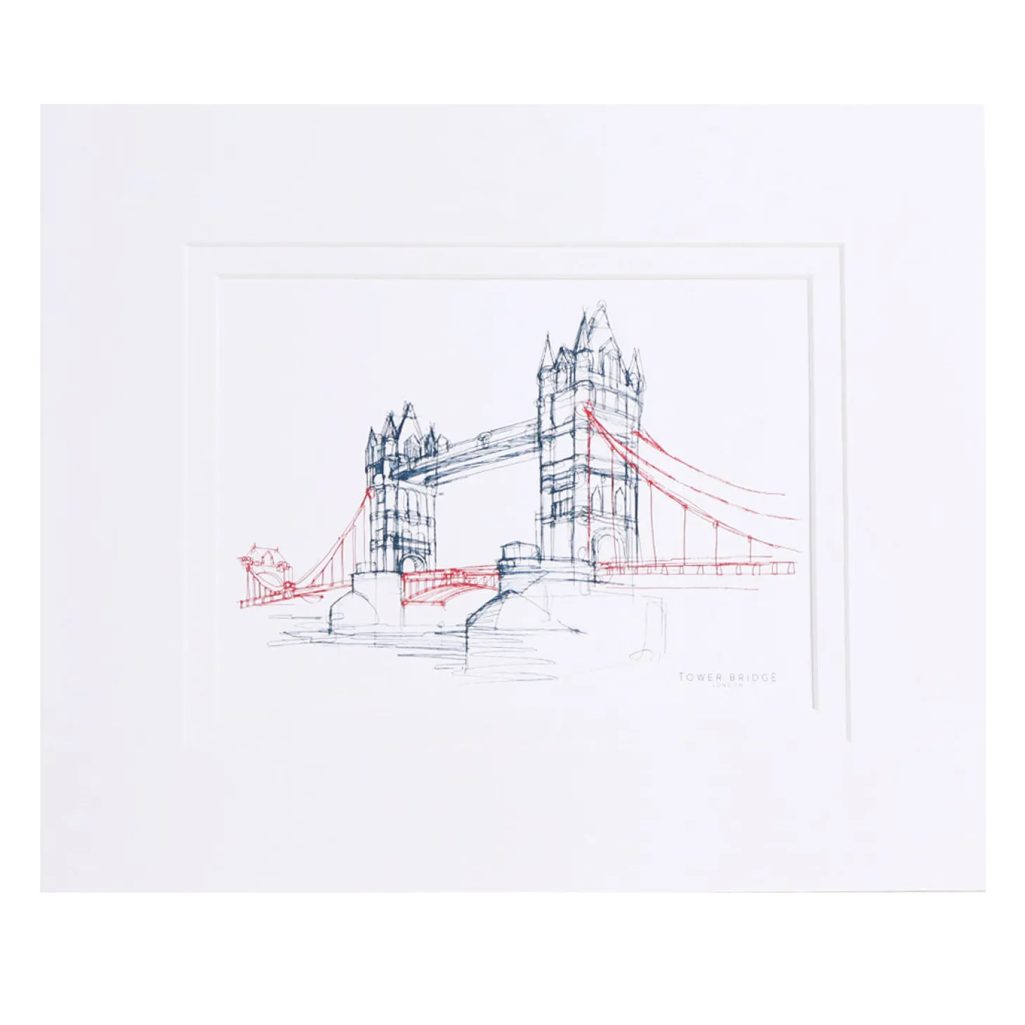 tower_bridge_line_large_mounted_print_0.webp Best Sale Line Large Mounted Print Prints & Posters | Tower Bridge Gifts