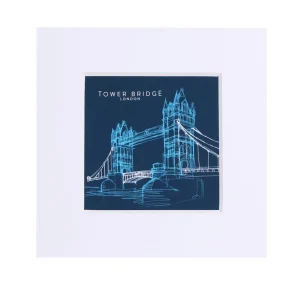 Shop Line Small Print - Dark Blue Prints & Posters | Tower Bridge Gifts